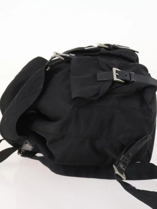 PRADA Backpack Nylon Black Silver Auth 171645 main image 12